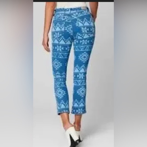 Blank NYC Free People The High Road Madison Crop Geometric Aztec Jeans‎ size 28 - Picture 6 of 7